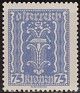 Austria 1922 Símbolos 75 K Azul Scott 266